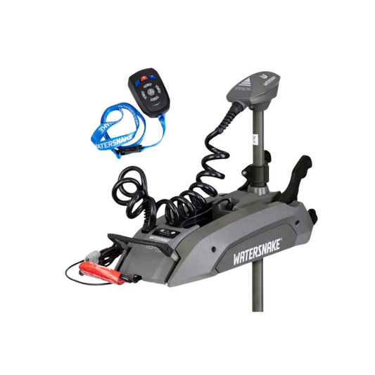 Watersnake Stealth Bow Mount Electric Motor 65Lb 12V (Quick Releas Mount and Foot Pedal Included)