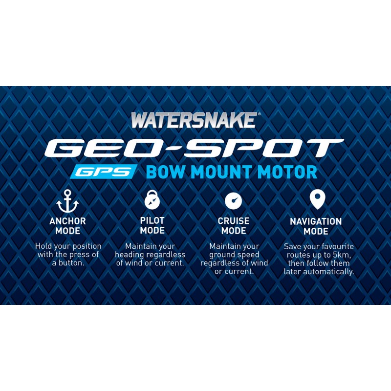 Watersnake GeoSpot 24 Volt 80 lb Thrust 66 Inch Shaft GPS Bow Mount Motor